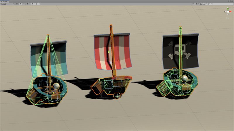 Concave Colliderを使ってPirate Ships Pack MTSに当たり判定を設定