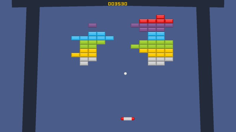 2D Breakout Example Projectのデモのゲームプレイ