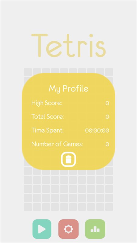 Tetris Template - Mobile Readyのデモのランキング画面