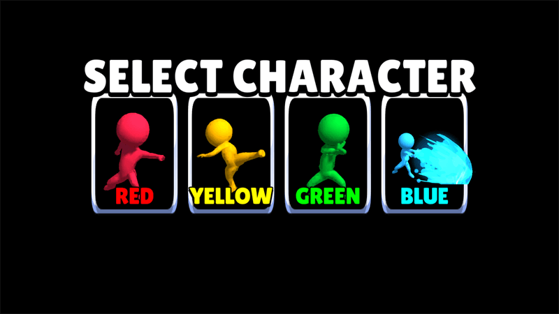 自作ゲーム『目押し タイミングファイター』のキャラクター選択画面